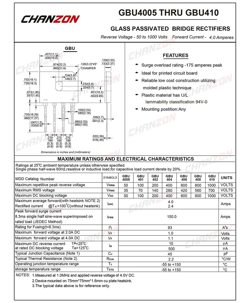 10 шт. GBU406 мостовой выпрямитель диод 4A 600 в GBU-4(SIP-4) однофазный полная волна 4 ампер 600 вольт ГБУ 406 кремния