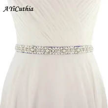 Ayicuthia свадебные туфли с жемчугом и поясом ручной работы лента Свадебная со стразами простые серебряные стразы пояс невесты лента для свадьбы платья Y38