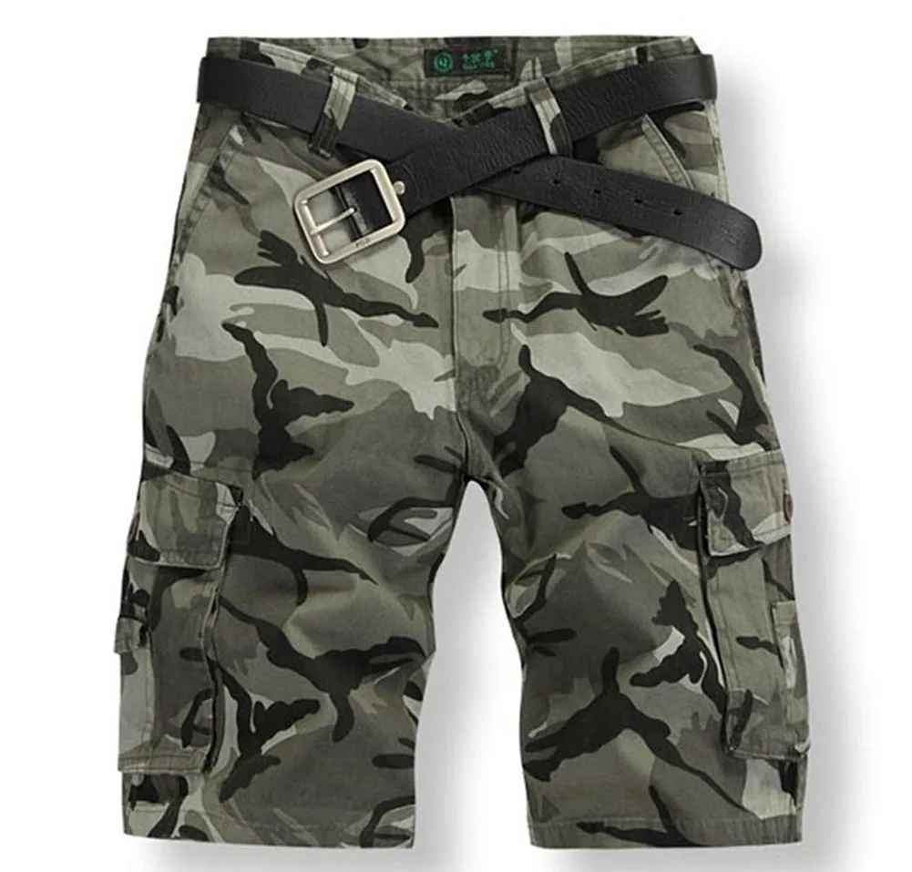 Plus Size Summer Men Camouflage Shorts Overalls Cotton Shorts Men Trousers Disruptive Pattern