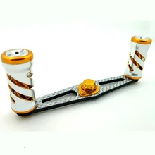 DIY Прямо серебристого цвета рыбалка катушка провернуть(углеродного волокна)+ металлические ручки