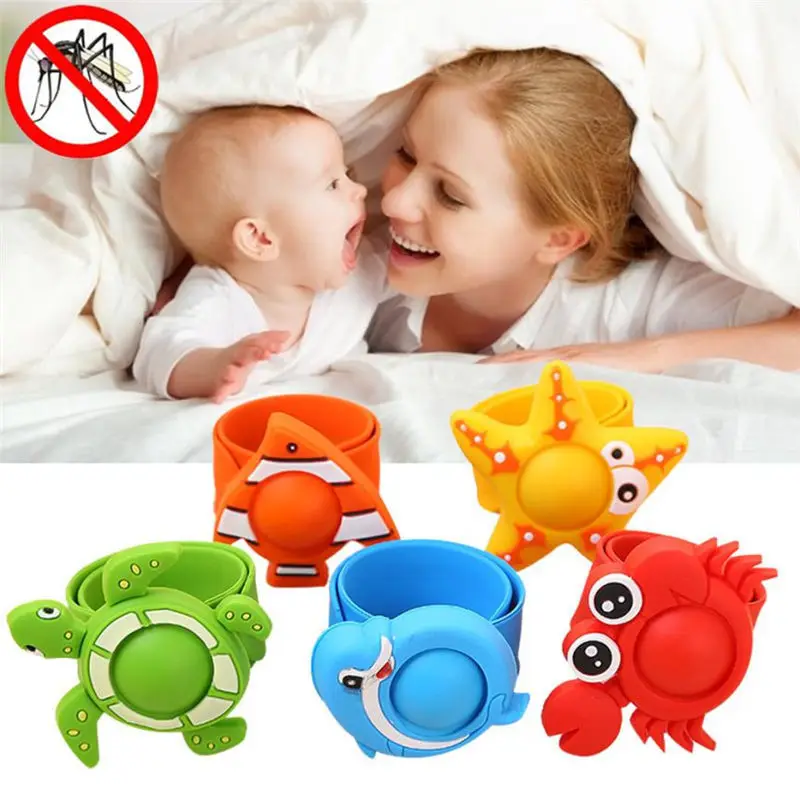 

Kids 3D Mosquito Repellent Bracelet Reusable Cute Cartoon Indoor Outdoor Children Girl Boy Silicone Mosquito Ring Baby Room Care