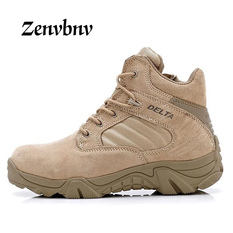 

ZENVBNV High quality Autumn/Spring Military Tactical Boots Round Toe Men Desert Combat Boots Outdoor Men Leather Army Ankle Boot