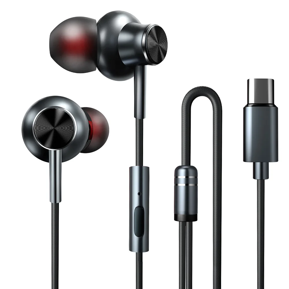 

Type C Earphones Dynamic Drive USB-C Earbuds In-ear Bas Sport Gaming Headset with Mic For Xiaomi