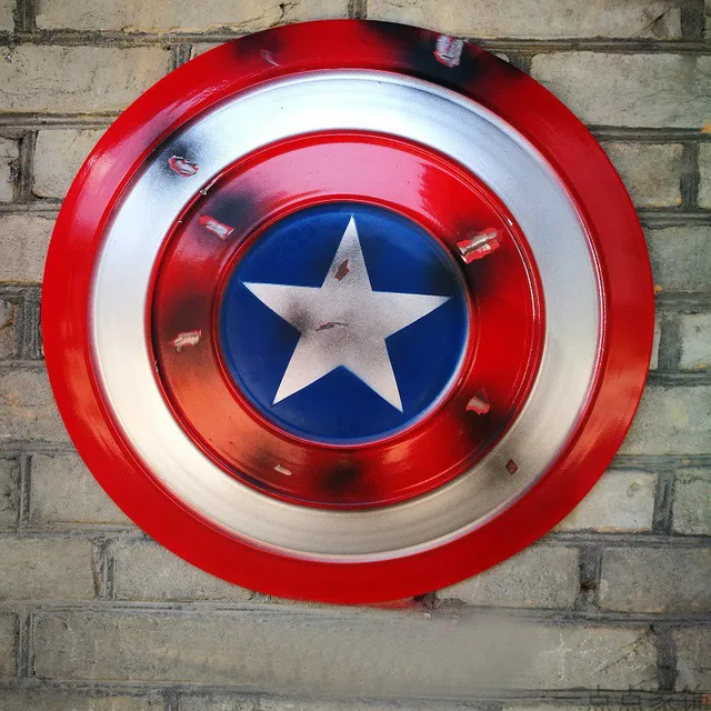 Capitan America Scudo Metallo Supereroe Scudo 1 a 1 47.5cm Puntelli per Adulti Capitan America Scudo Metallo Supereroe Scudo 1 a 1 47.5cm Puntelli per Adulti