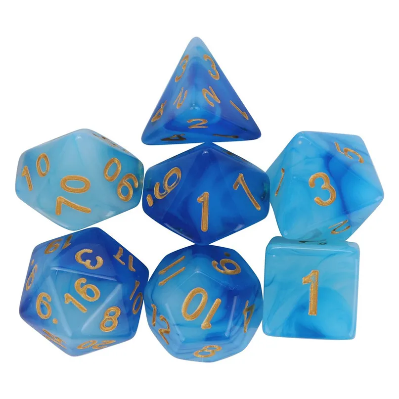  7pcs Dice For TRPG Game Dungeons & Dragons Polyhedral D4-D20 Multi Sided Digital Dice transparent multifaceted tweezers #2h07 (1)