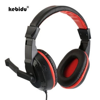 

kebidu Universal 3.5mm PC Game Headphones Wired Full-range Stereo Noise-cancel earphone with Microphone Adjustable For Music