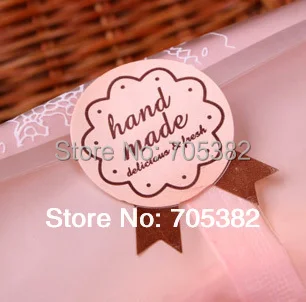 

100pcs/lot Size:2.6cm "Hand Made" Paper stickers for home made cakes muffins cookies chocolates seal sticker (ss-6840)