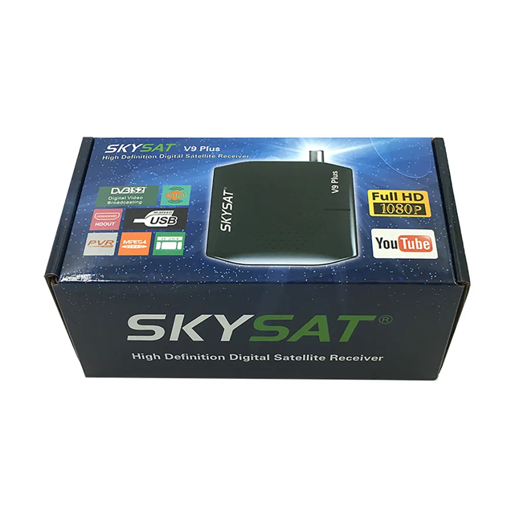 [5 шт.] Супер Мини HD спутниковый ресивер SKYSAT V9 Plus поддержка CS CCCams Newcamd Powervu Biss WiFi 3g Youtube гарнитура Скарт SKYSAT V9