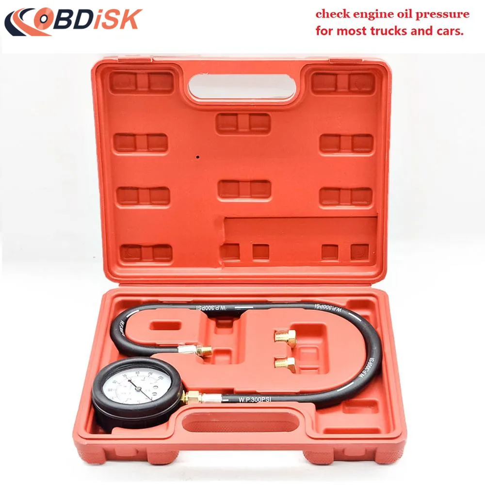 TU 12 0 100psi Engine Oil Pressure Tester Pressure Gauge Test Tool Kit Auto Pressure Tester