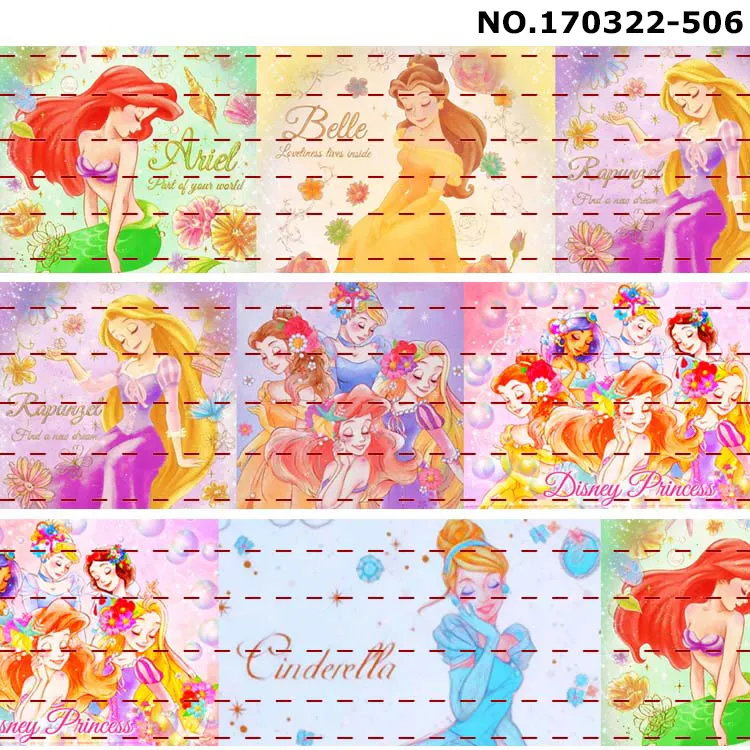 10 ярдов-разные размеры-милая лента принцессы с рисунком из мультфильма - Цвет: 170322-506