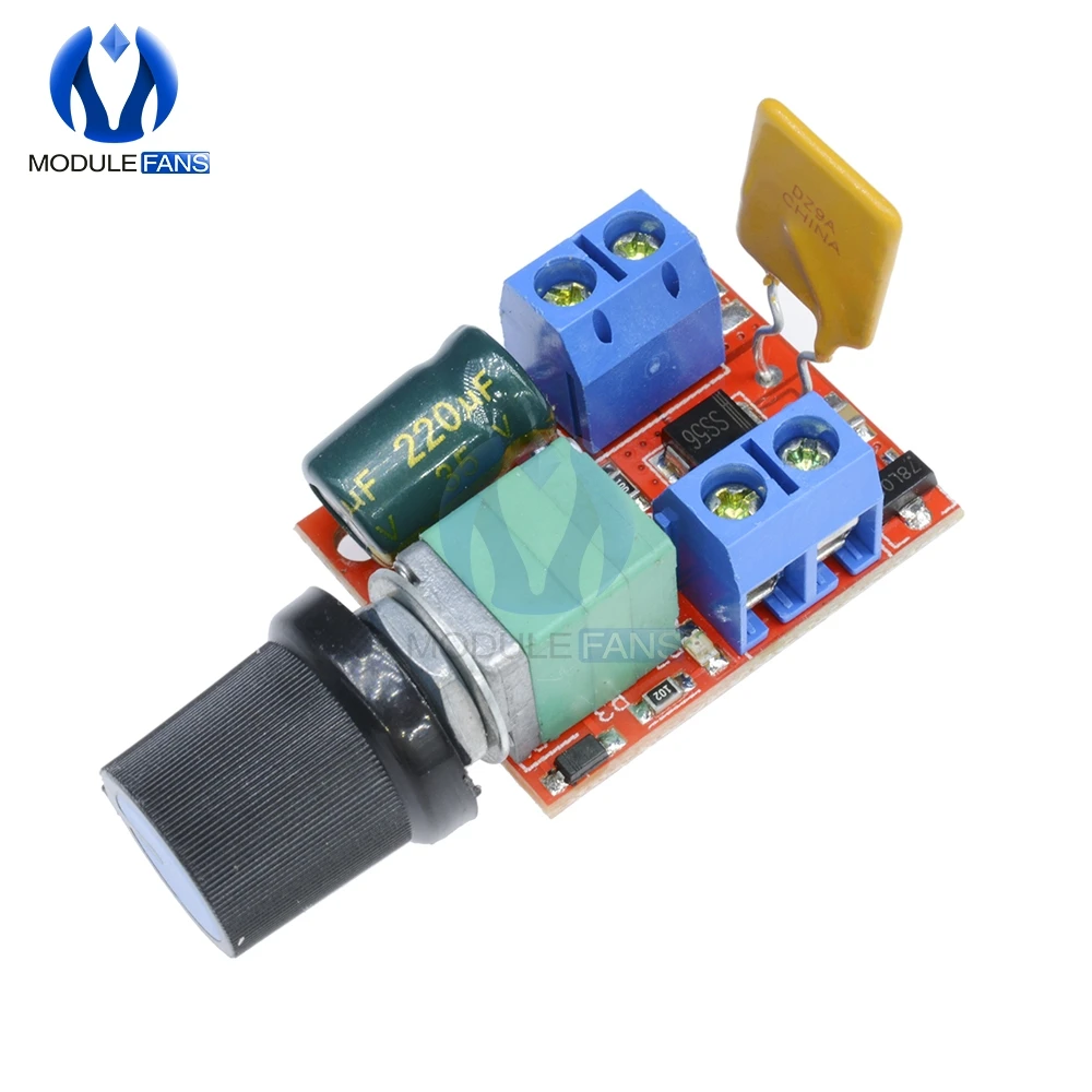 

Mini 5A PWM Max 90W DC Motor Speed Controller Module DC-DC 3V-35V Speed Control Switch LED Dimmer Board