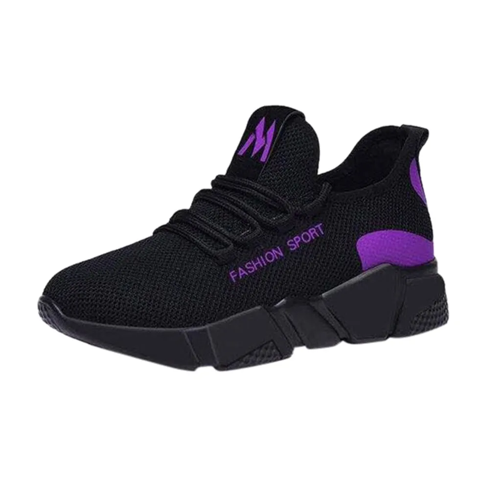 Женские летние кроссовки, обувь для бега для женщин, женские повседневные нескользящие спортивные Прогулочные кроссовки, мягкие дышащие женские кроссовки - Цвет: Purple
