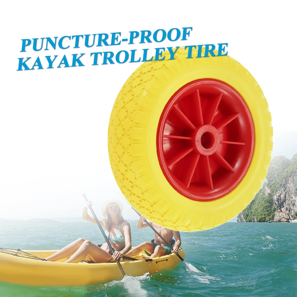 

1Pc 8/10 Inch Puncture-Proof Tire Wheel For Kayak Canoe Trolley Cart Replacement Tire Transport Trailer Cart Removable Wheels
