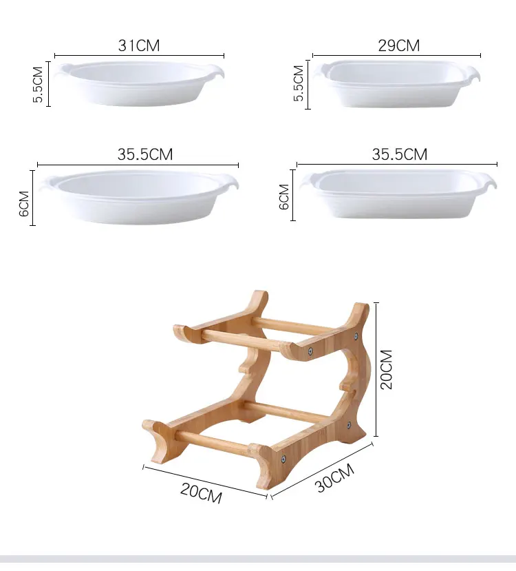 Керамическая Оригинальная тарелка для фруктов Современная Гостиная простая конфетная тарелка двойная корзина бамбуковая деревянная комбинация держателей