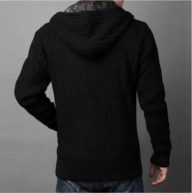 VXO, мужской кардиган, зимний толстый теплый свитер, шерстяной мужской свитер, высокое качество, мужские свободные повседневные пальто с капюшоном