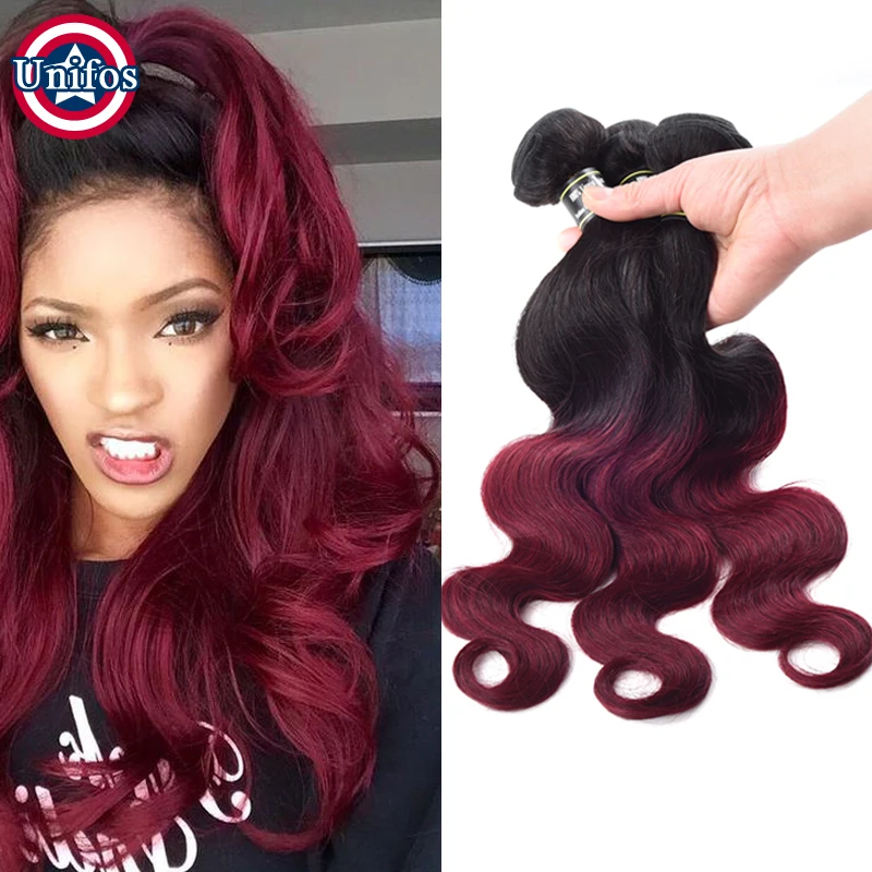 Peruvian Ombre Hair Extensions Peruvian Body Wave 1b 99j Burgundy