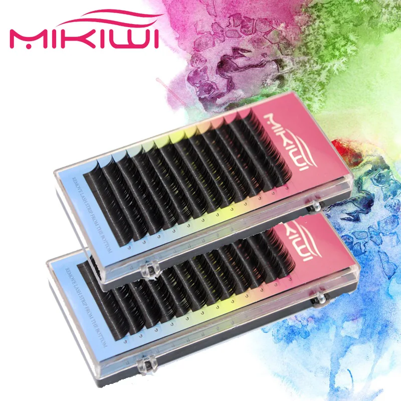 

Mikiwi Individual eyelash fake false eye lashes 0.07C black soft human hair permanent fake eyelashes extensions