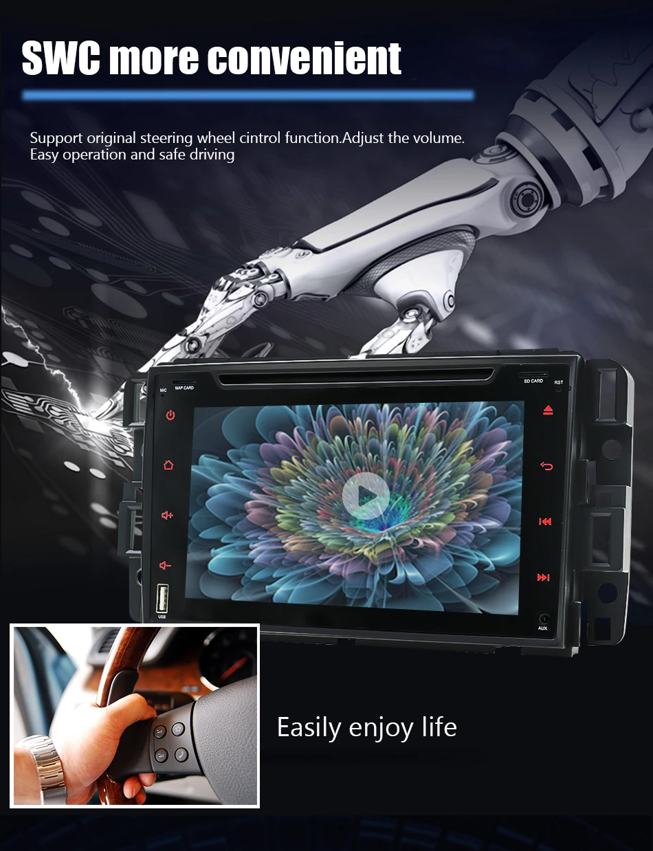 Sale Eunavi Car DVD GPS 2G+32G Navi For Chevrolet/Silverado/Tahoe/Monte GMC Yukon/Denali/Acadia 2 Din Car Radio Stereo BT WIFI 8 Core 14