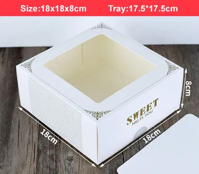 Мраморная текстура, подложка, коробка для торта/коробка для еды в западном стиле/стаканчики для капкейков/Печенье Закуски Упаковка/Подарочная коробка 100 шт./компл - Color: 18X18X8CM
