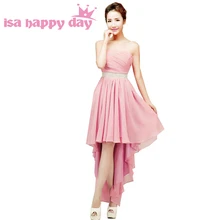 Женское шифоновый подол разной длины, Бандажное нежно-розовое платье, платья для торжеств для девочек, 14 размеров для женщин, с милым вырезом H3115
