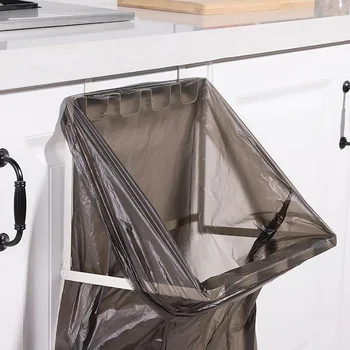 

1 pcs Hanging Trash Rubbish Bag Holder Papelera Garbage Rack Cupboard Cabinet Storage Rag Hanger Trash Can Bag Storage Rack