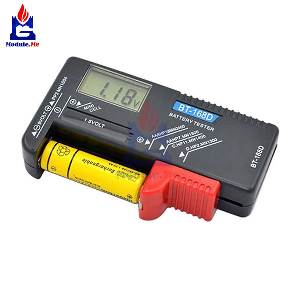 

Universal Digital LCD Battery Checker Volt Tester Cell AA AAA C D 9V 1.5V Button
