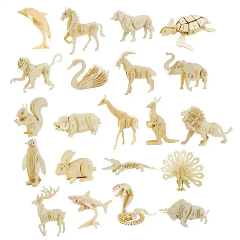 3d wooden puzzle animals