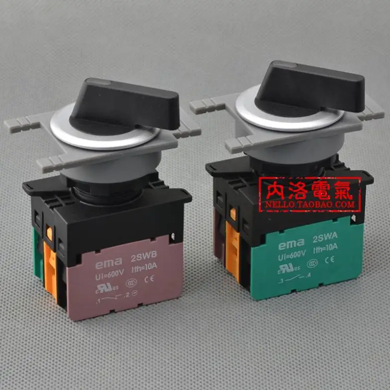 

[ SA ]EMA 30mm illuminated selector switch E3S3/4/5L *. I Knob 3 files from the Reset / self-locking 6/12/24V--10PCS/LOT