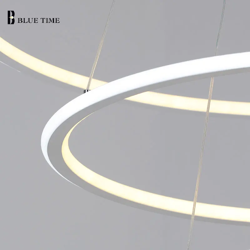 Luzes para Sala de Estar Sala de Jantar Luminária de Teto Novo Moderno Anéis Círculo Led Pingente Lustre Pendurado 3 20 luzes para sala de estar sala de