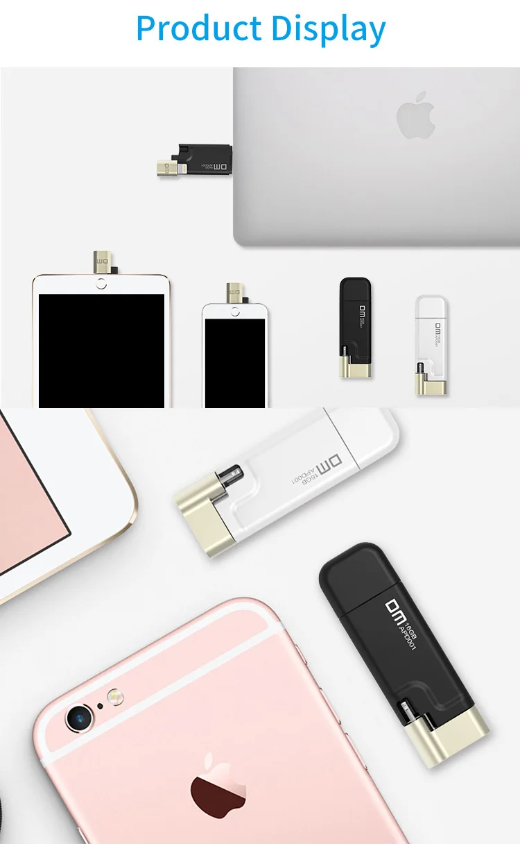 USB флеш-накопитель DM APD001, 128 ГБ, 64 ГБ, для iPhone X, 8, 7, 6 Plus, флеш-накопитель с разъемом Lightning на металлическую ручку, u-диск для MFi iOS10, карта памяти, 32 ГБ