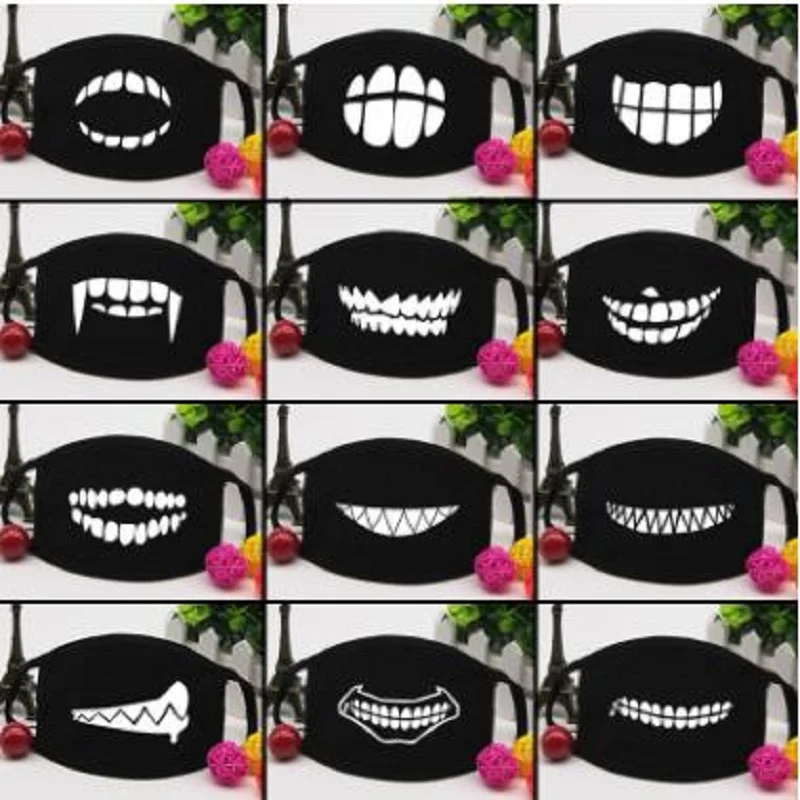 

Personality teeth masks cute couple cotton dust mask