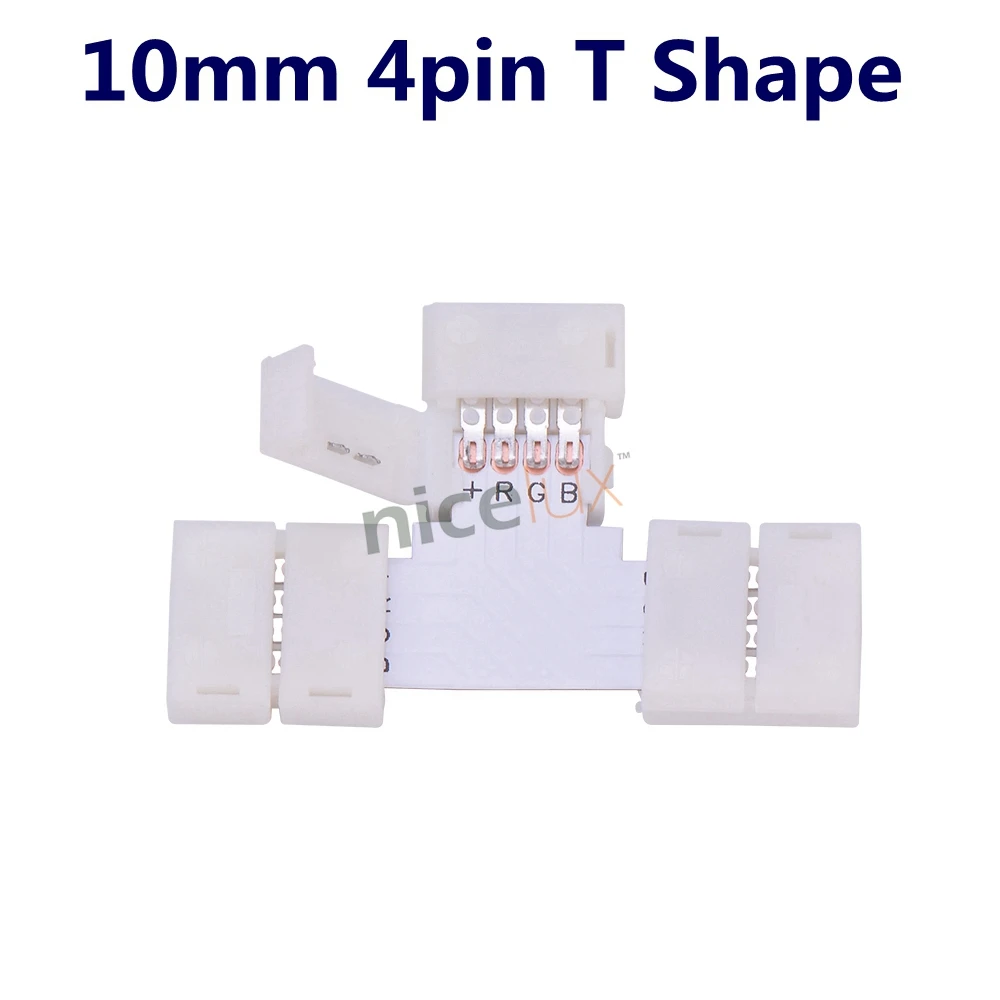 8 мм 10 мм 2pin 4pin Быстрый разветвитель 90 градусов угловой разъем проводник для 3528 5050 RGB одноцветная Светодиодная лента без пайки