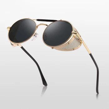 

Metal Steampunk Sunglasses Men Women Fashion Glasses Brand Designer Retro Frame Gothic Vintage Sun Glasses High Quality UV400