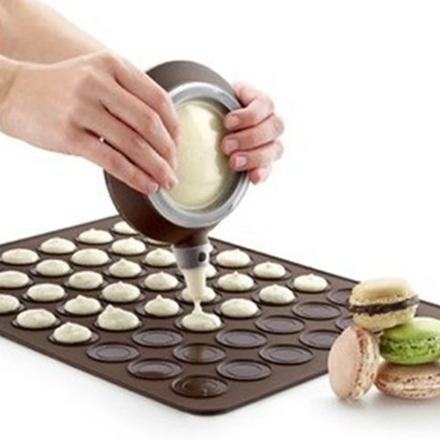 Best Offers OOTDTY Macarons Mat Round 30 Holes Silicone Pad Design Oven Fit Microwave Baking Tools