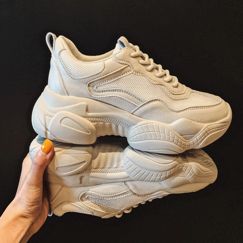 

Sneakers Women 2019 Breathable Mesh Casual Shoes Female Fashion Sneaker Lace Up High Leisure Women Vulcanize Shoe Platform