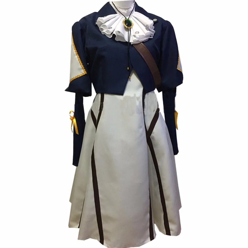 2018 Violet Evergarden Sleeveless Bow Dress Crop Jacket Cosplay Costume Full Set | Тематическая одежда и униформа
