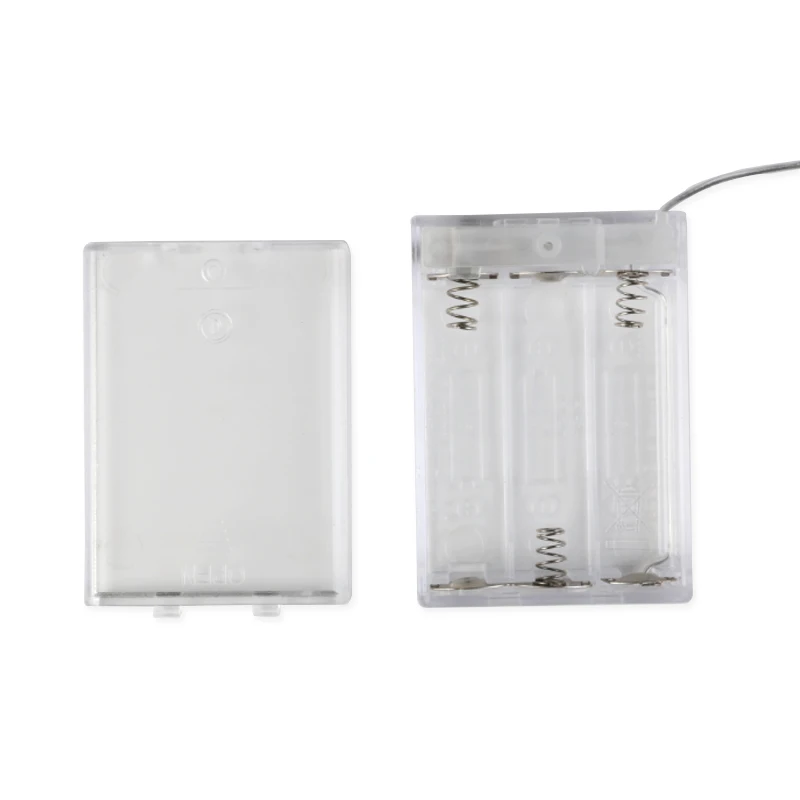 3xAA Battery 4.5V Holder Box Case With Switch Lead Transparent for DIY AA Battery Holder   
