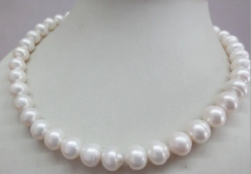 

FREE SHIPPING>>>@@ AS1227 HUGE 18"12X12MM NATURAL Aus. SOUTH SEA GENUINE WHITE PEARL NECKLACE