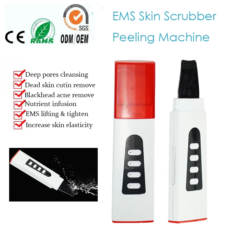 

Mini Face Cleaner EMS Ultrasonic Ion Skin Cleaning Scrubber Peeling Exfoliator Microderabration Lifting System Beauty Machine