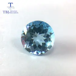 Tbj, натуральный большой боковой Голубой Топаз Круглой Огранки 14 мм, 12ct незакрепленный драгоценный камень для diy ювелирных изделий