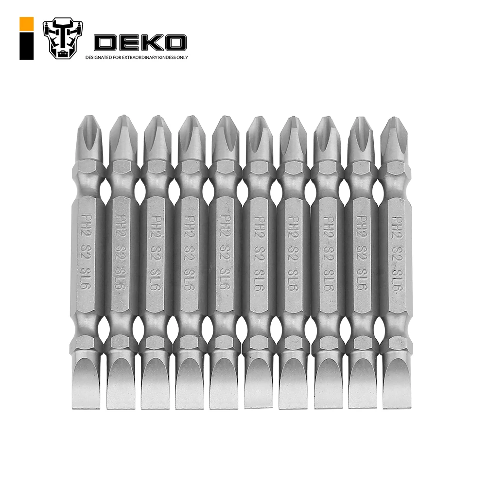 

DEKO SCRE05 10pcs Security Bit Hexagon Screwdriver Bit S2 Steel 1/4 Inch Hex Shank Screw Drivers Set 65mm Length