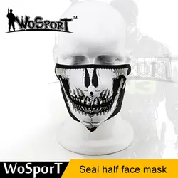 WoSporT тактическая черная маска уплотнения Половина лица двухсторонняя защитная маска легкий вес маска с вентиляцией для наружного