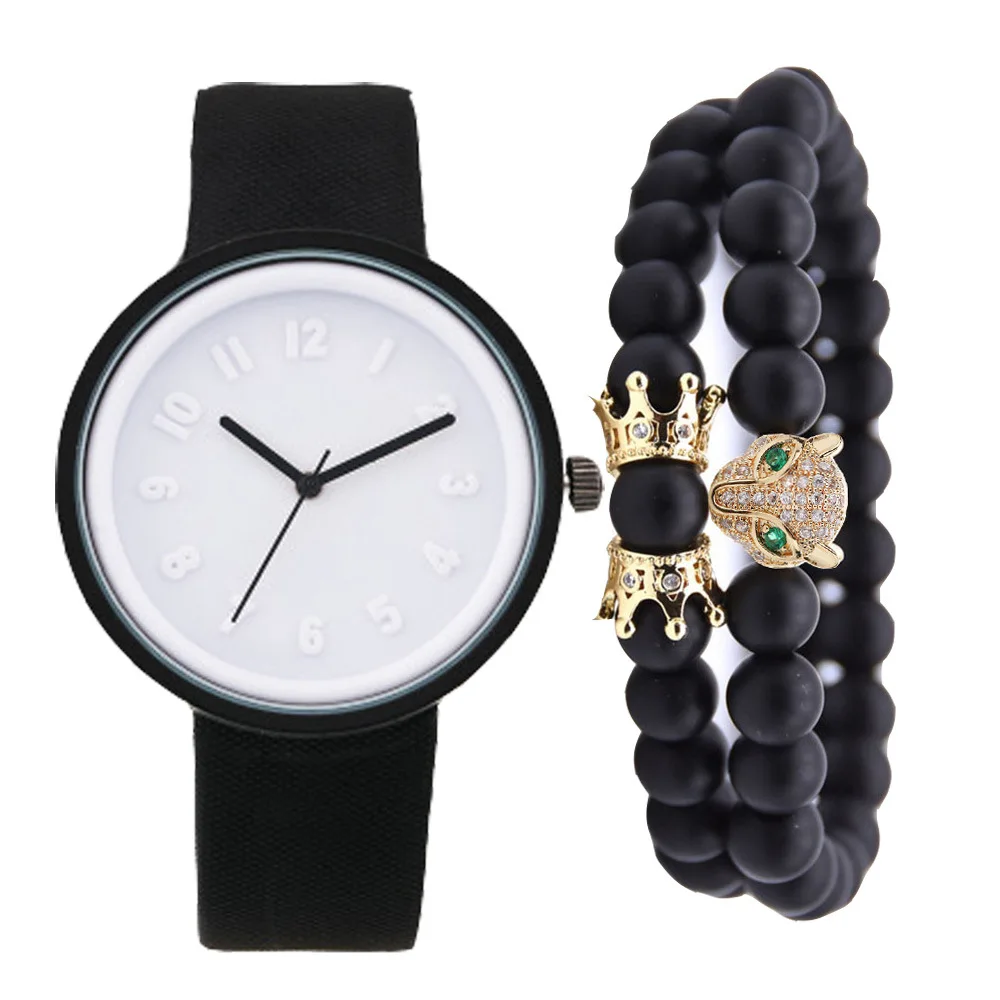 

Fashion minimalist canvas quartz watch + bracelet set(3pcs/set)