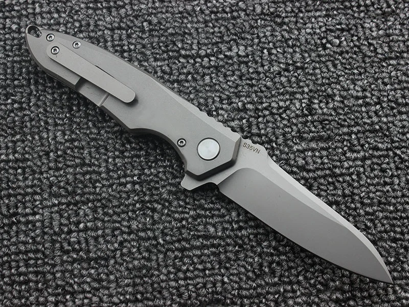 

What Three S35VN TC4 Titanium Alloy Handle Ball Bearing System Folding Pocket EDC Knife Outdoor Camping Hunting Survival Knife