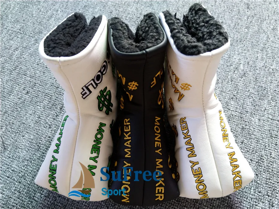 Latest Dollar Symbol Embroidered Golf Putter Head Cover Money Market Golf Blade Club Headcovers L-shaped 3colors05