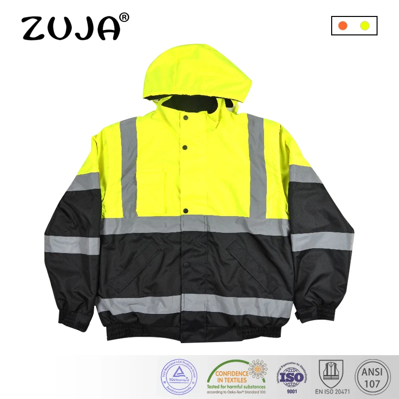 

High Quality Men Outdoor Multi-pockets Break Away Reflective Safety Work Jacket Construction Workwear