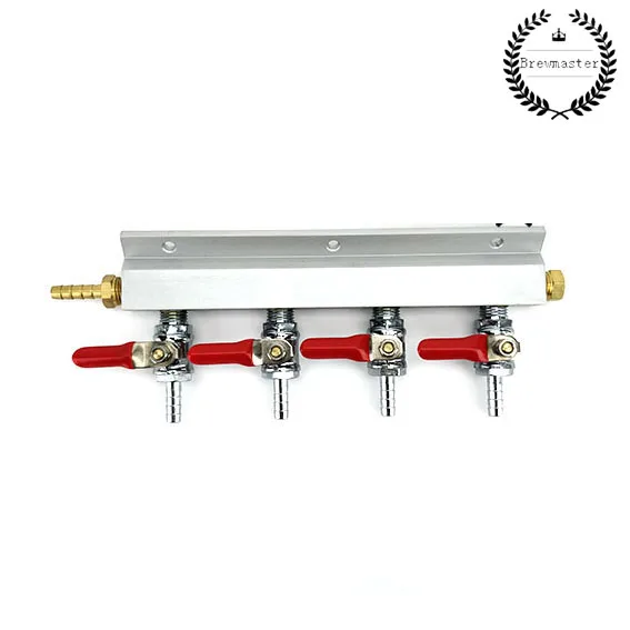 

4 Output / 4 Way Gas Line Manifold Splitter with Check Valves
