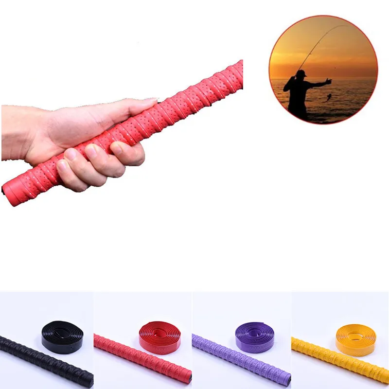 

1pc 2M Fishing Rod Sweat Band Non Slip Breathable Racket Grip Handle Sleeve Absorb Sweat Accessories