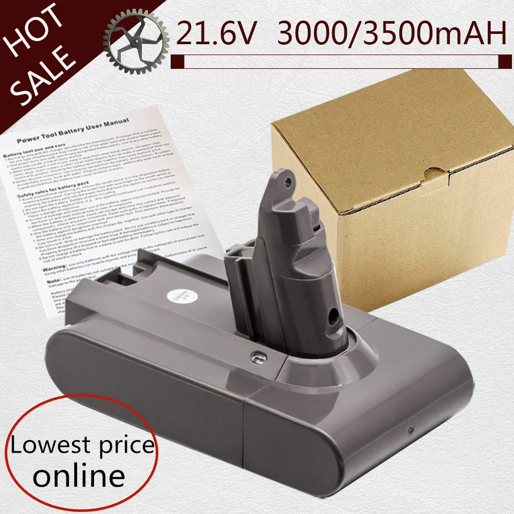 Billige 3000 3500mAH 21,6 V Li Ion Batterie für Dyson V6 DC58 DC59 DC61 DC62 DC74 SV09 SV07 SV03 965874 02 Staubsauger Batterie
