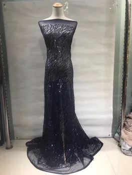 

DiuDiu-53124 embroidered Tulle Fabric with sequins good selling French Net Lace Fabric with super quality